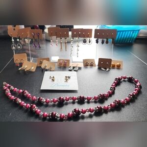 21 Elegant Assorted Earrings & Necklace